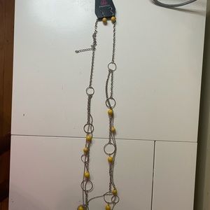 Carefree Silver & Yellow Necklace & Earrings